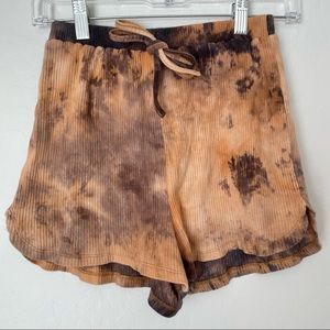 Shein Knot Waist Bleached Tie Dye Shorts Size Medium 6